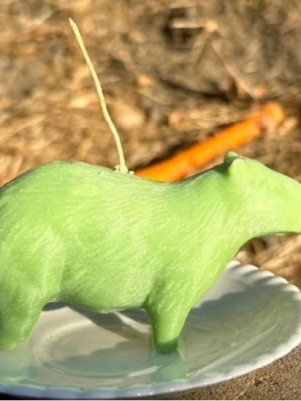 Green Animal-Shaped Decorative Candle